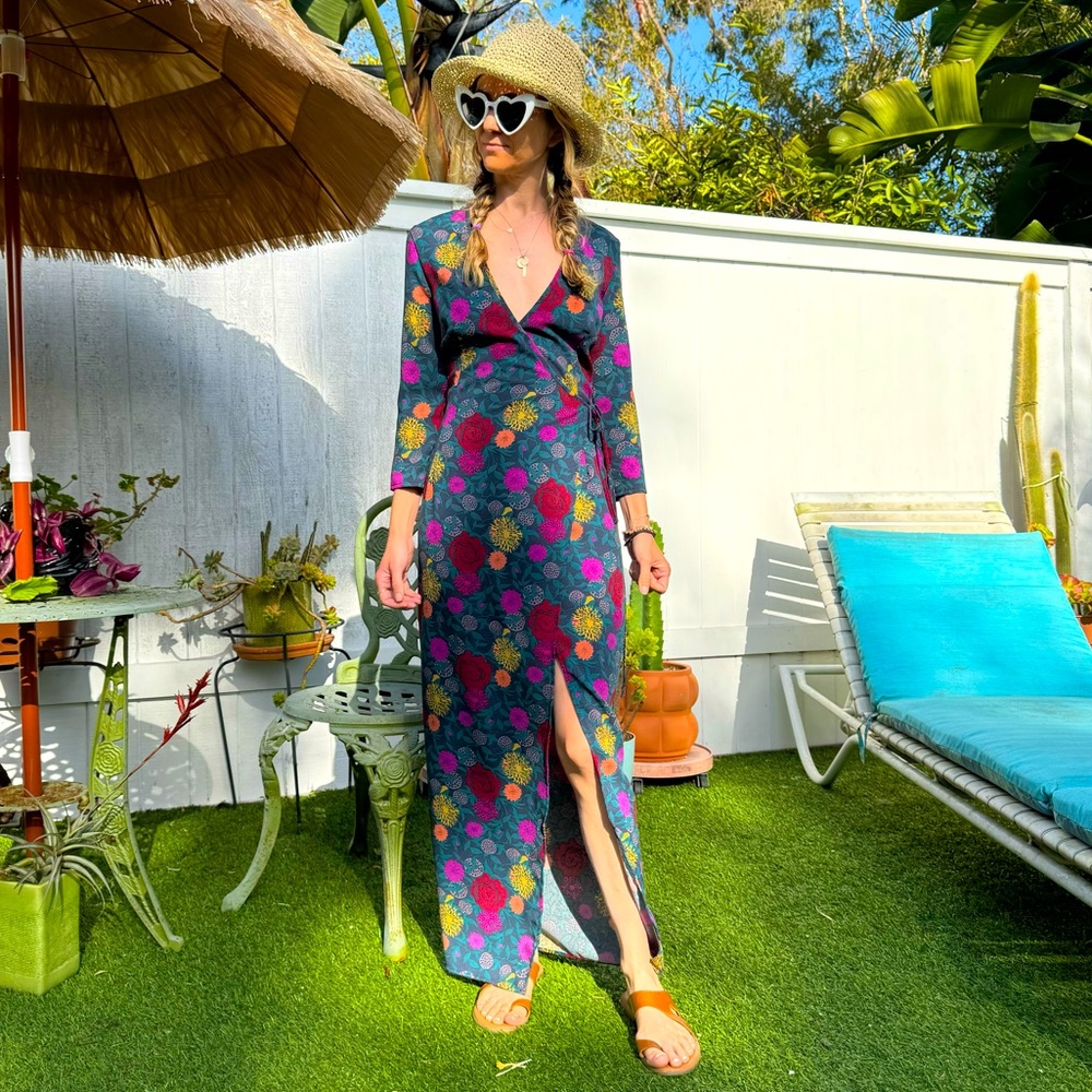 American Apparel Julliard Floral Wrap Dress